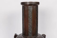 A Majestic and Monumental Patinated Bronze Vase With Regal Roman Emperors