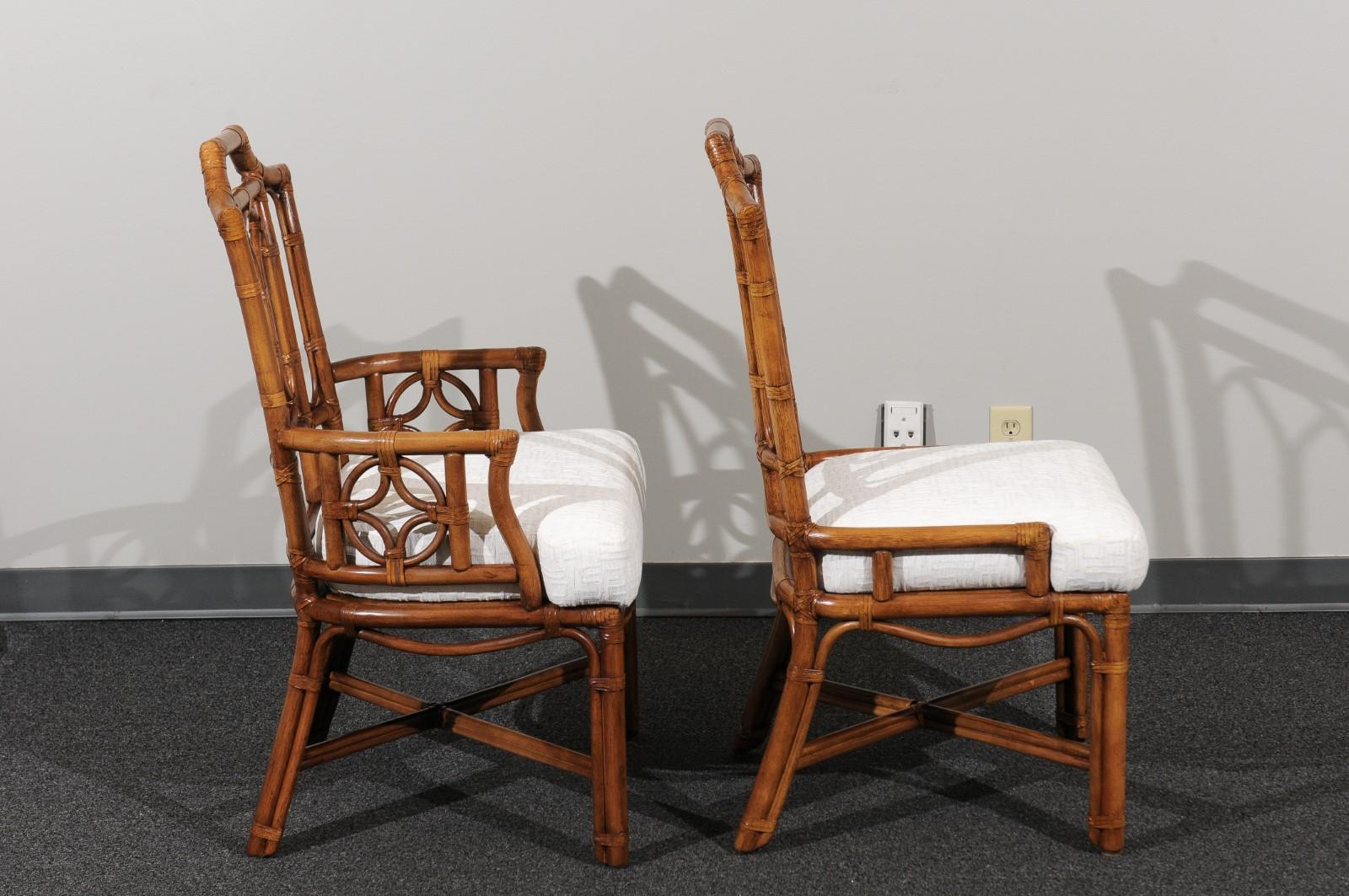 American Majestic Restored Set of 10 Pagoda Style High Back Dining Chairs by Ficks Reed
