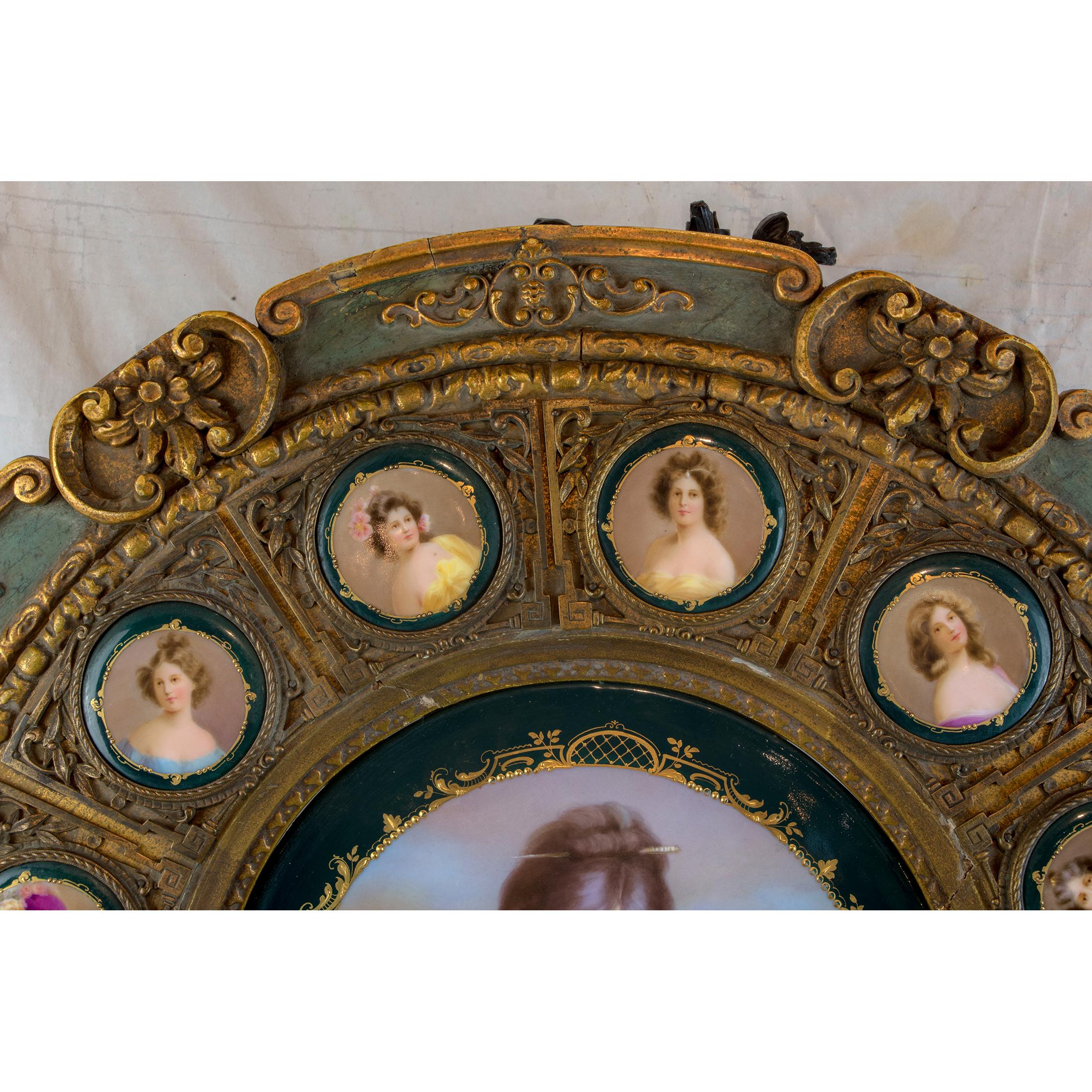 Austrian A Majestic Royal Vienna Porcelain Salon Table with Portraits For Sale