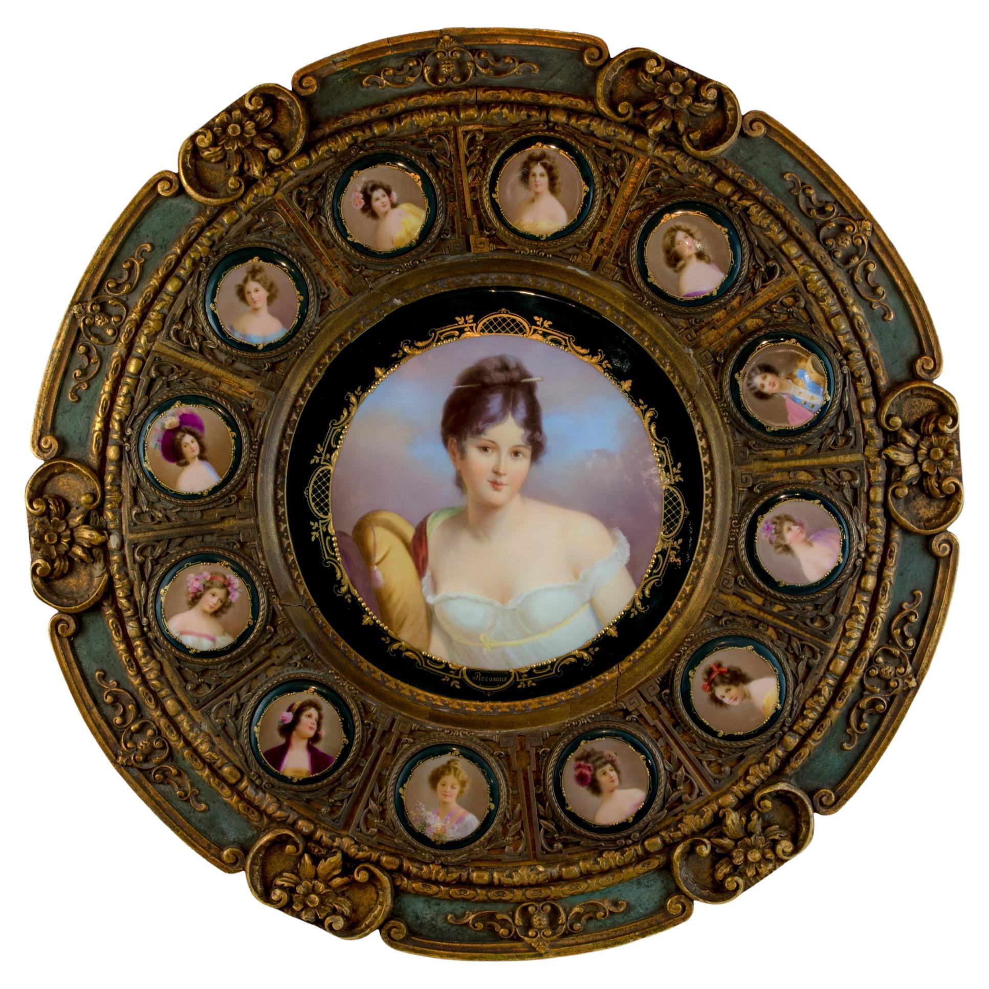 A Majestic Royal Vienna Porcelain Salon Table with Portraits For Sale