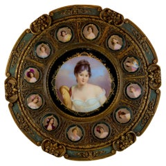 Antique A Majestic Royal Vienna Porcelain Salon Table with Portraits