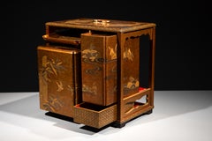 A maki-e lacquer picnic set on a nashiji ground with koi carp
