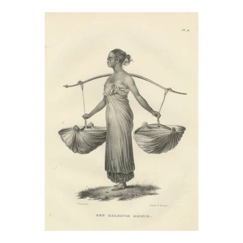 A Malaysian Girl Carrying Goods by Karl Joseph Brodtmann, 1836