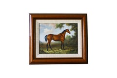 Horse Painting, Vintage Original framed horse oil portrait, Equestrian Artwork
