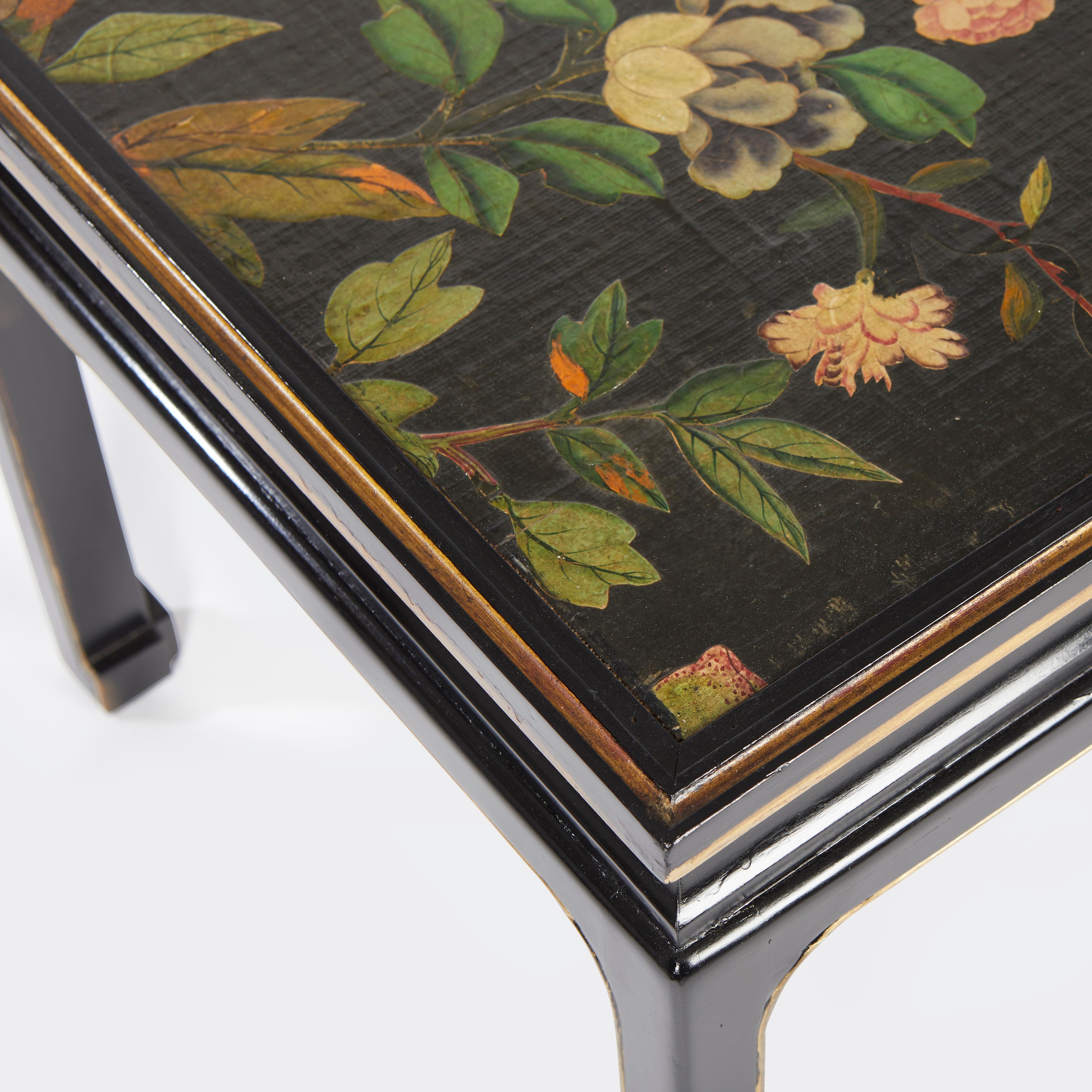 Hand-Painted A Mallet & Company Chinese-Inspired Decoupage Low Table