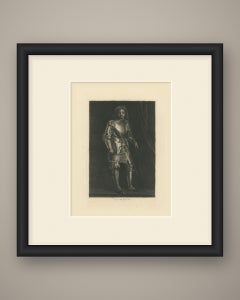 A Man in Armor after an Imitator of Giorgione, Etching by Paul Rajon, 1875
