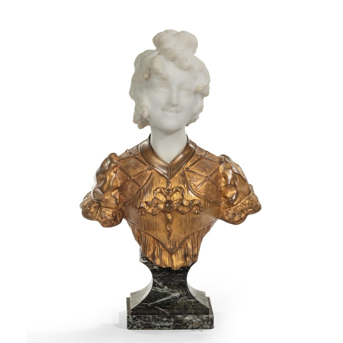 Marble and Ormolu Bust by Marionnet In Good Condition For Sale In Lymington, Hampshire