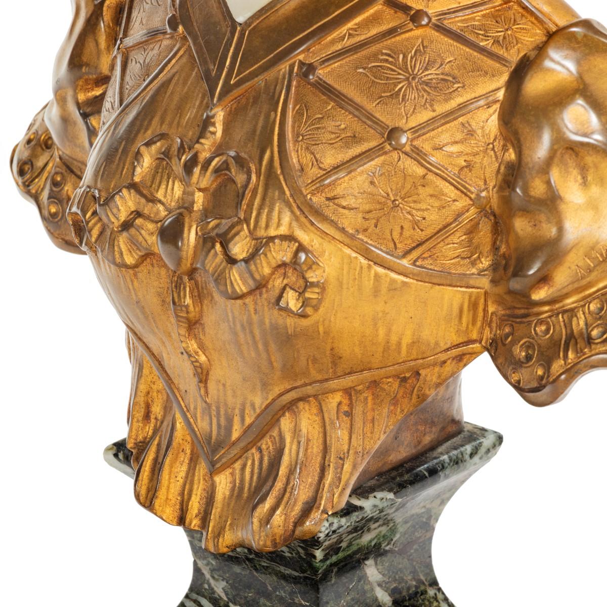 Late 19th Century Marble and Ormolu Bust by Marionnet For Sale