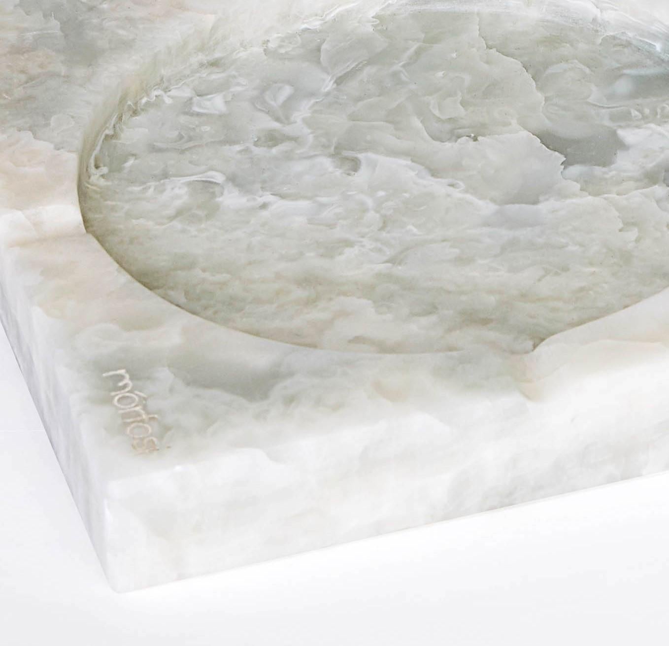 white marble ashtray