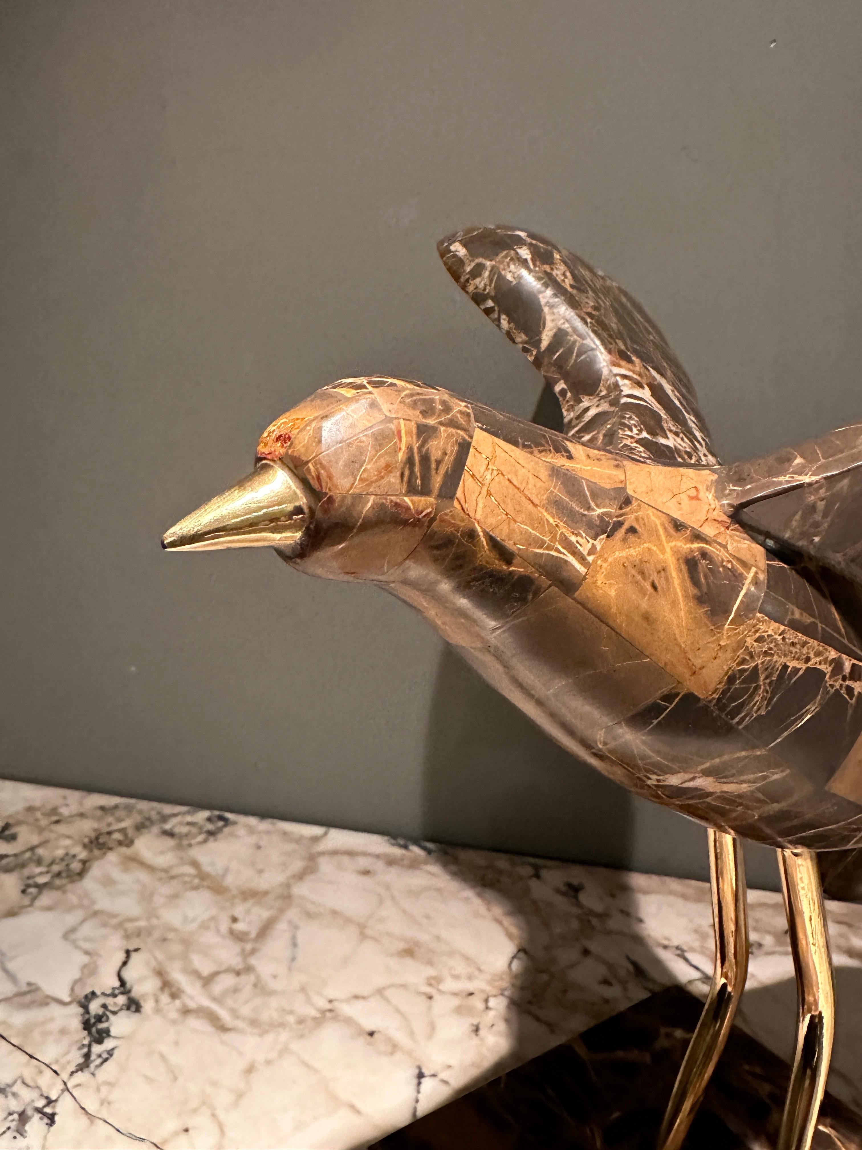 Modern A Marble Bird Sculpture By Maitland Smith 