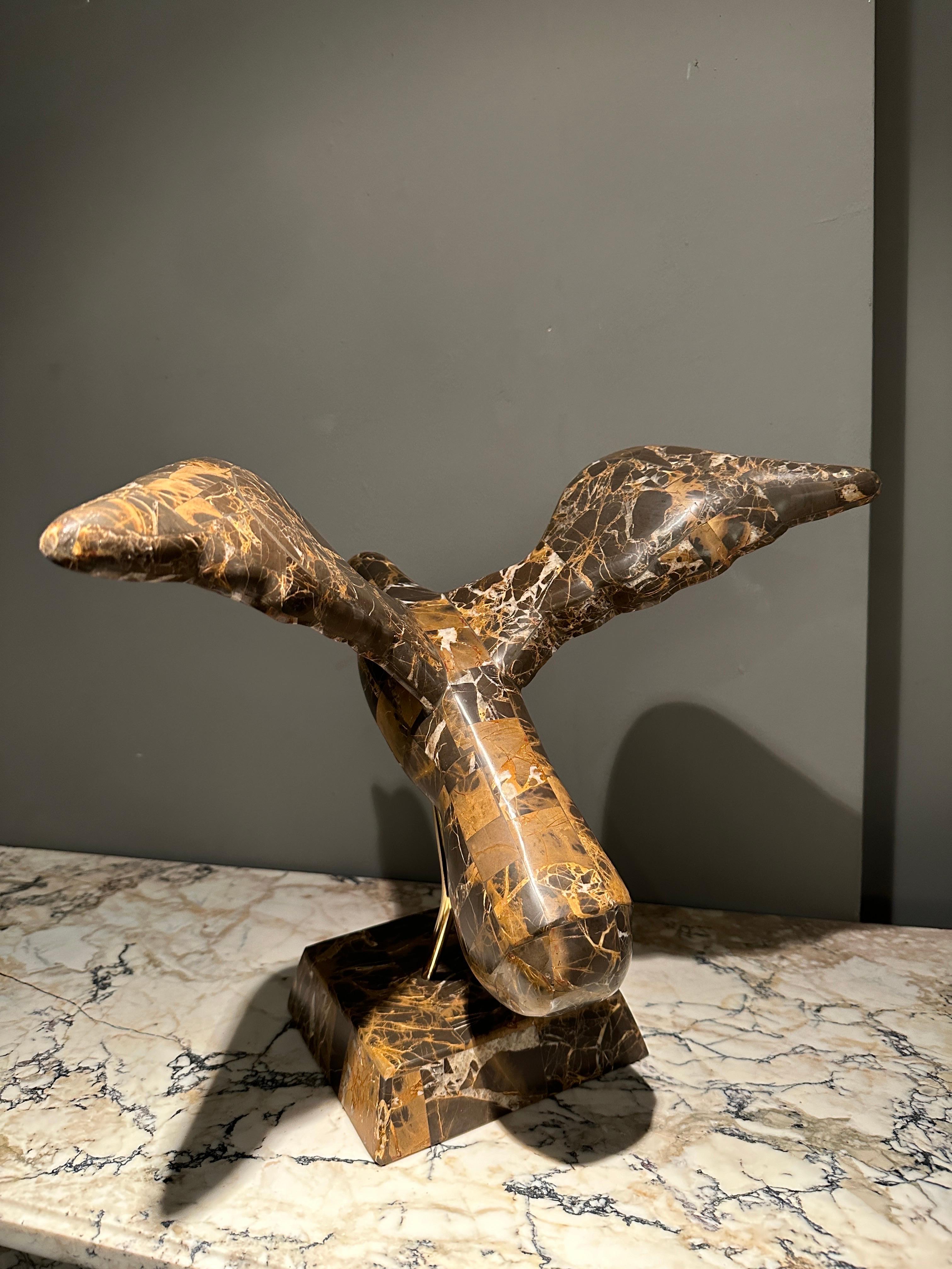 Late 20th Century A Marble Bird Sculpture By Maitland Smith 