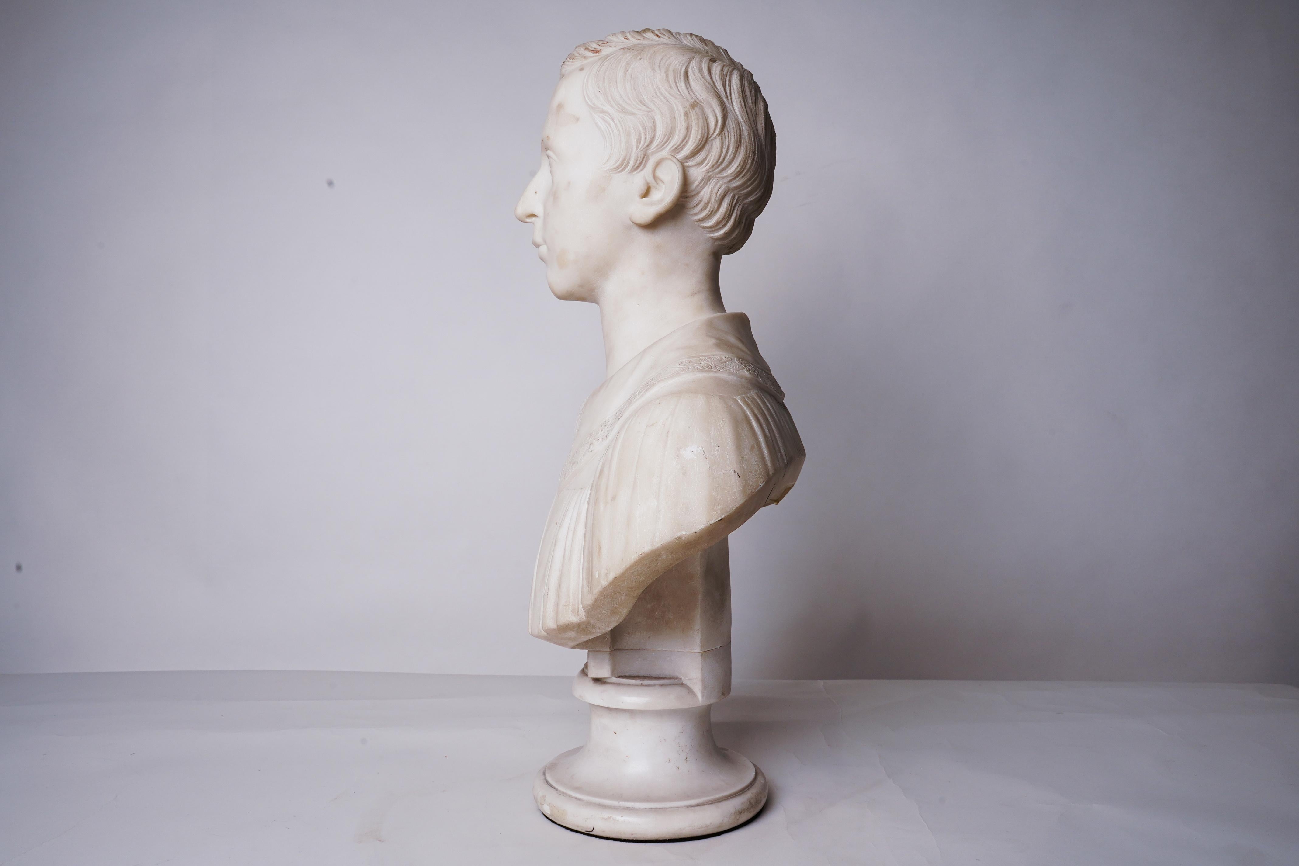Italian Marble Bust of a Young Man