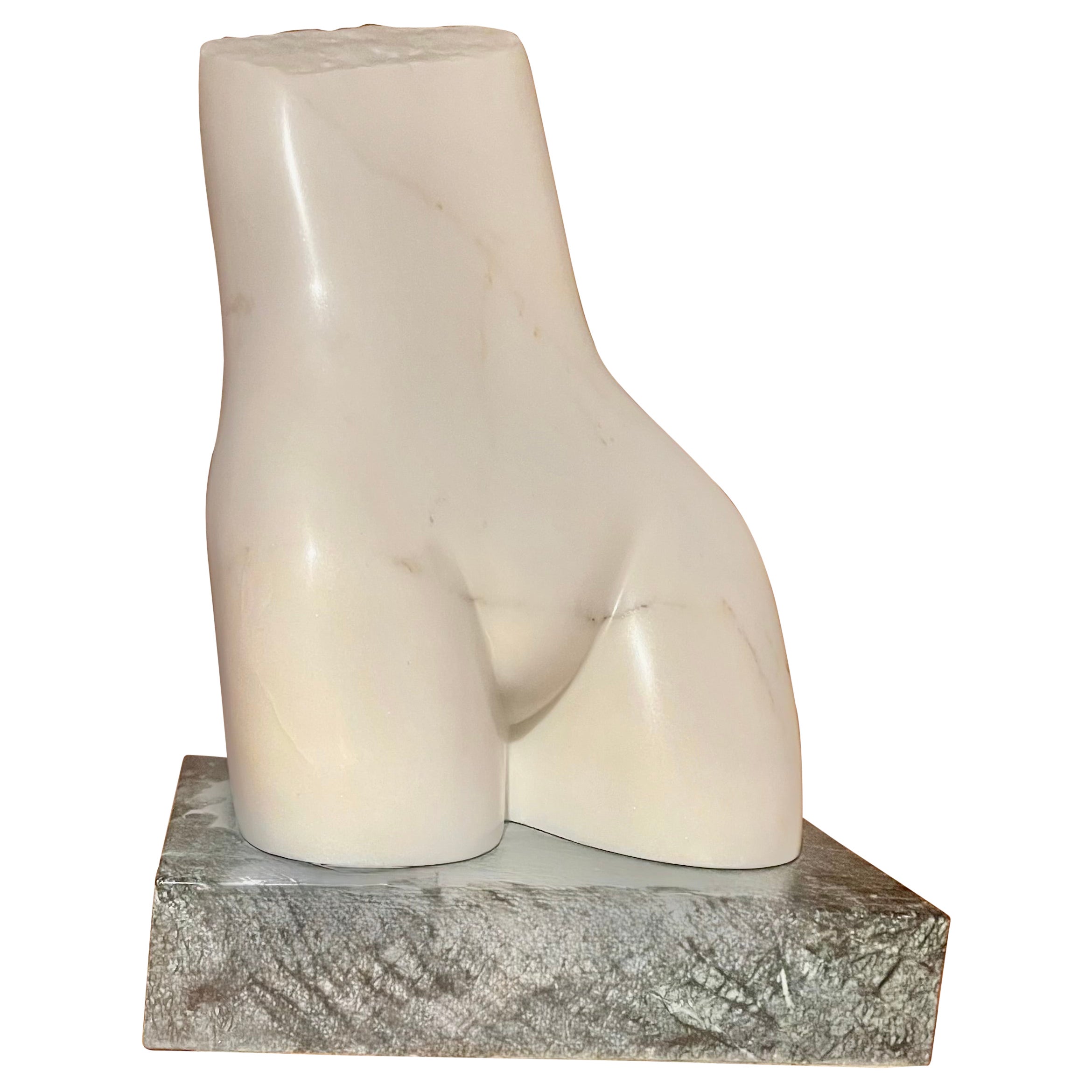Une sculpture de torse figurative en marbre de John Bartolomeo en vente
