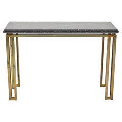 Marble Topped Console with a Brass Base
