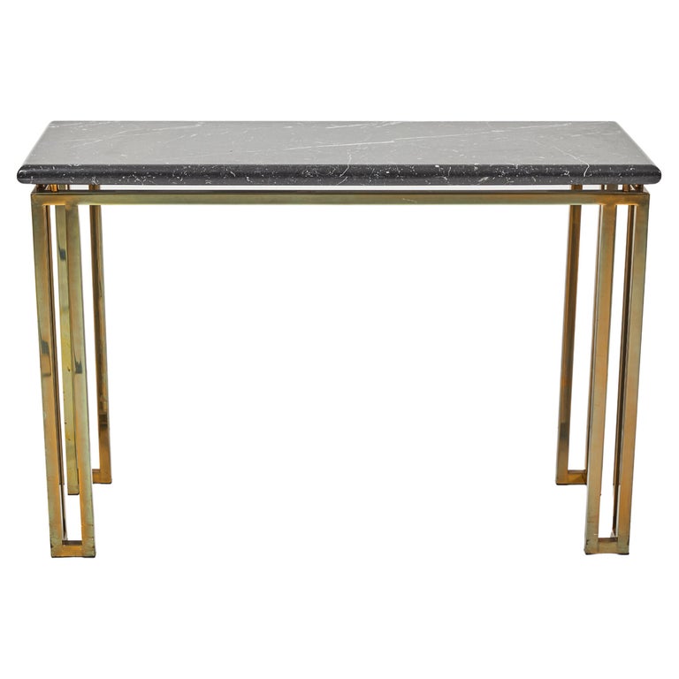 Marble Topped Console with a Brass Base For Sale at 1stDibs