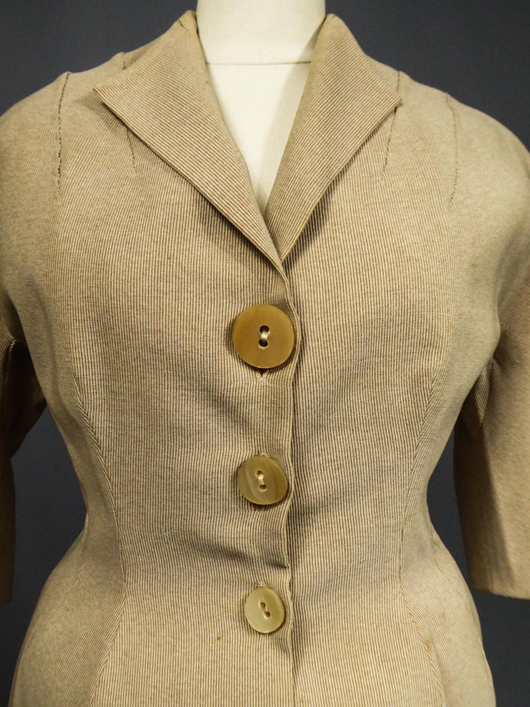 A Marcel Rochas French Couture Woollen Skirt and Jacket Bar Set Circa ...