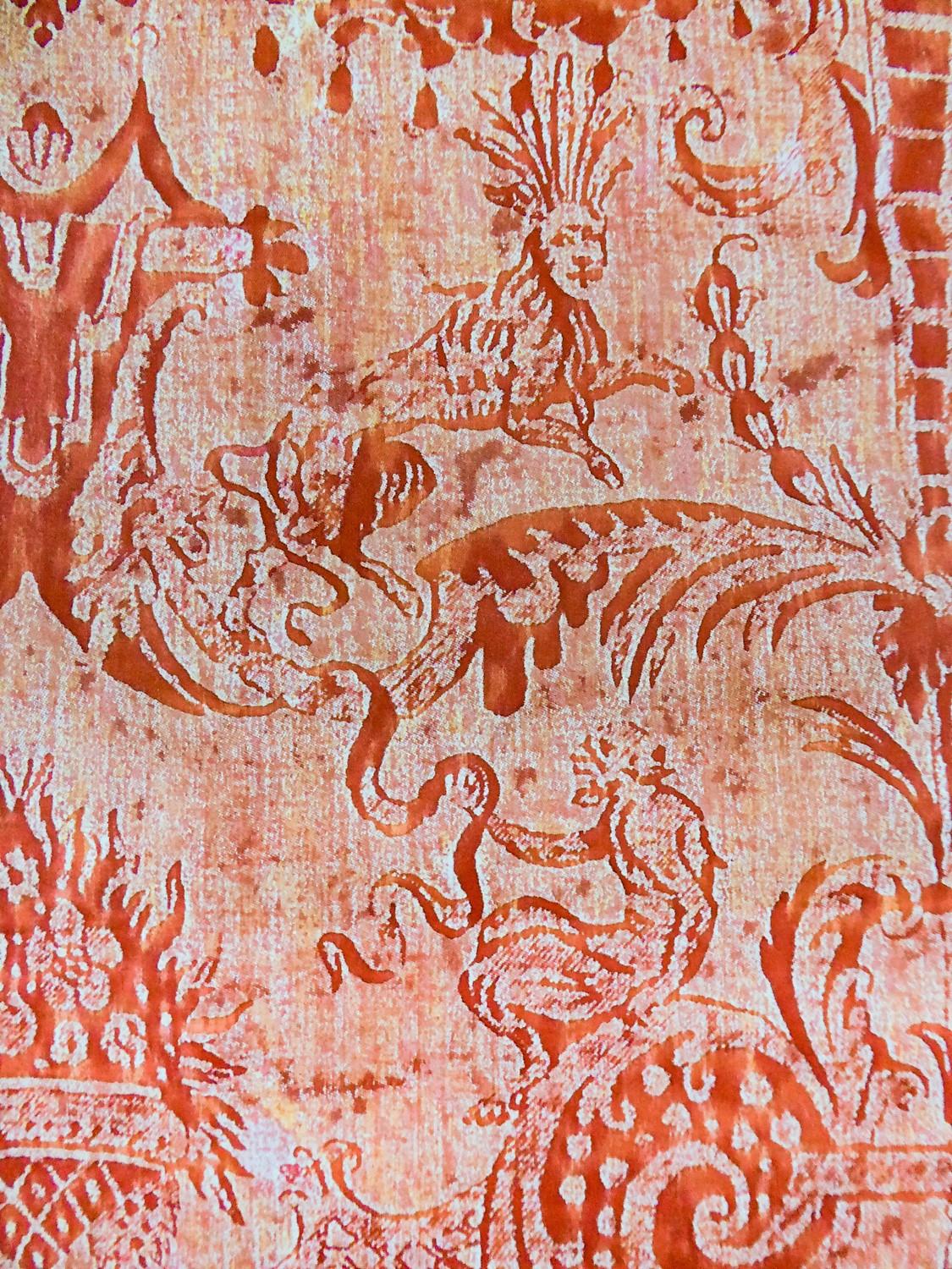 A Mariano Fortuny labelled Length in Reversible Printed Cotton Circa 1980 5
