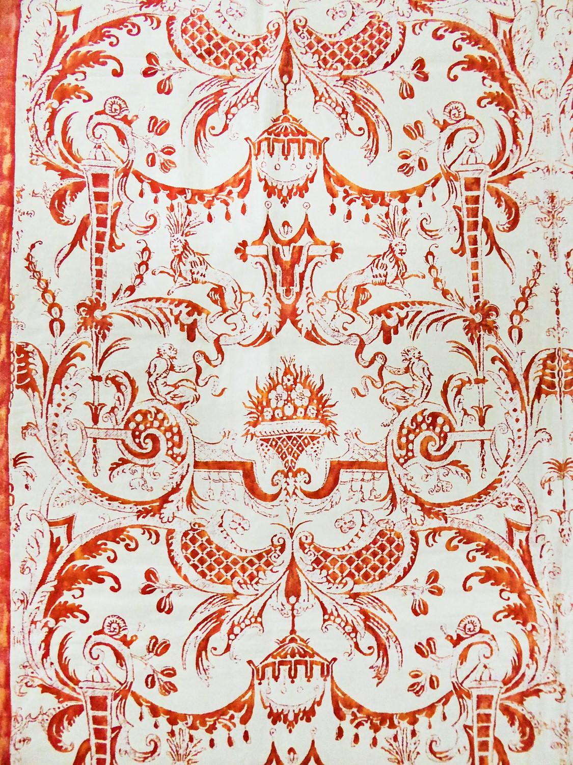 A Mariano Fortuny labelled Length in Reversible Printed Cotton Circa 1980 11