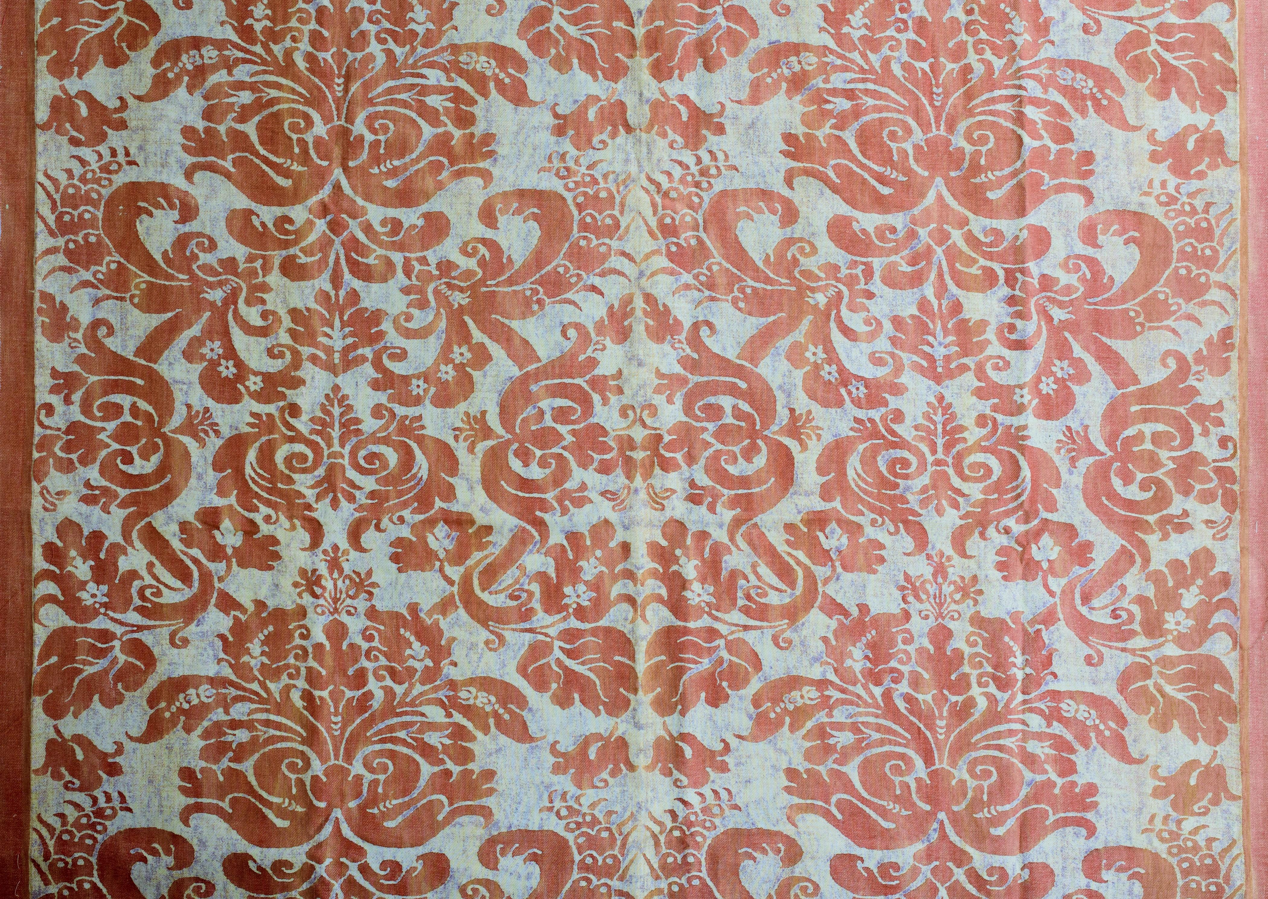 Women's or Men's A Mariano Fortuny Printed Cotton Fabric - Italy Circa 1940 For Sale