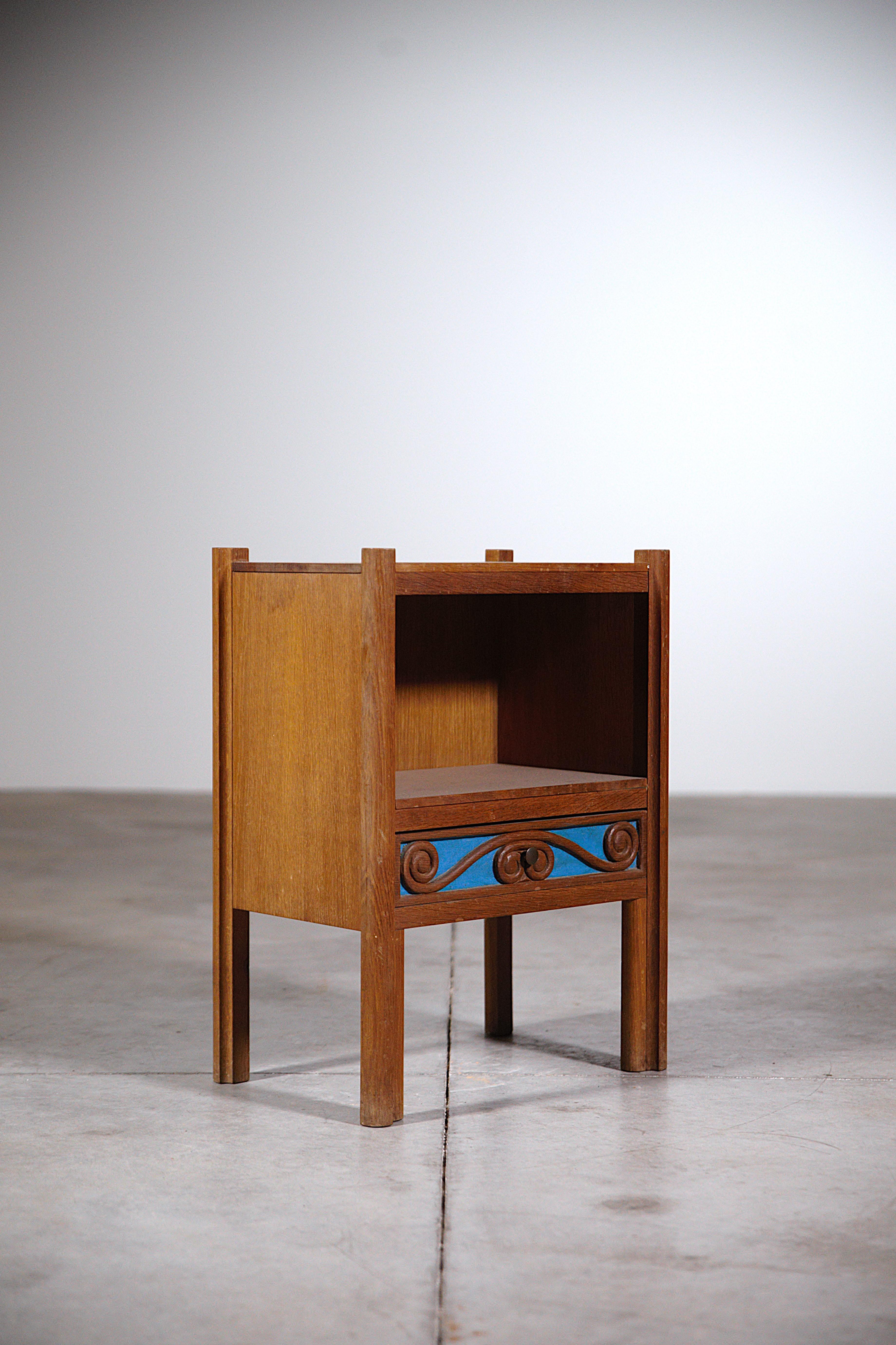 A Marine Style Bed & Beside Table by Joseph Savina France 1960s For Sale 4