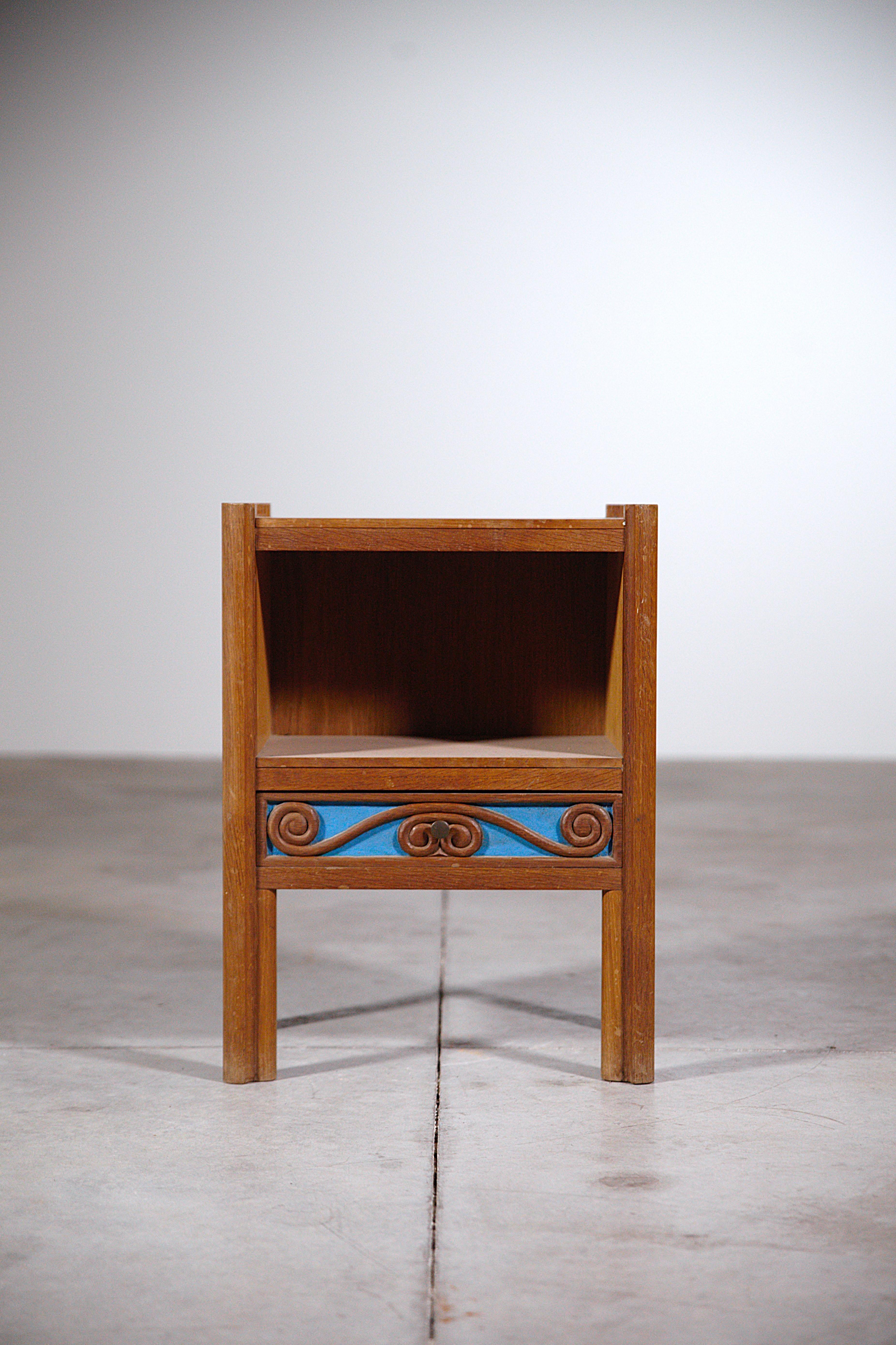 A Marine Style Bed & Beside Table by Joseph Savina France 1960s For Sale 3