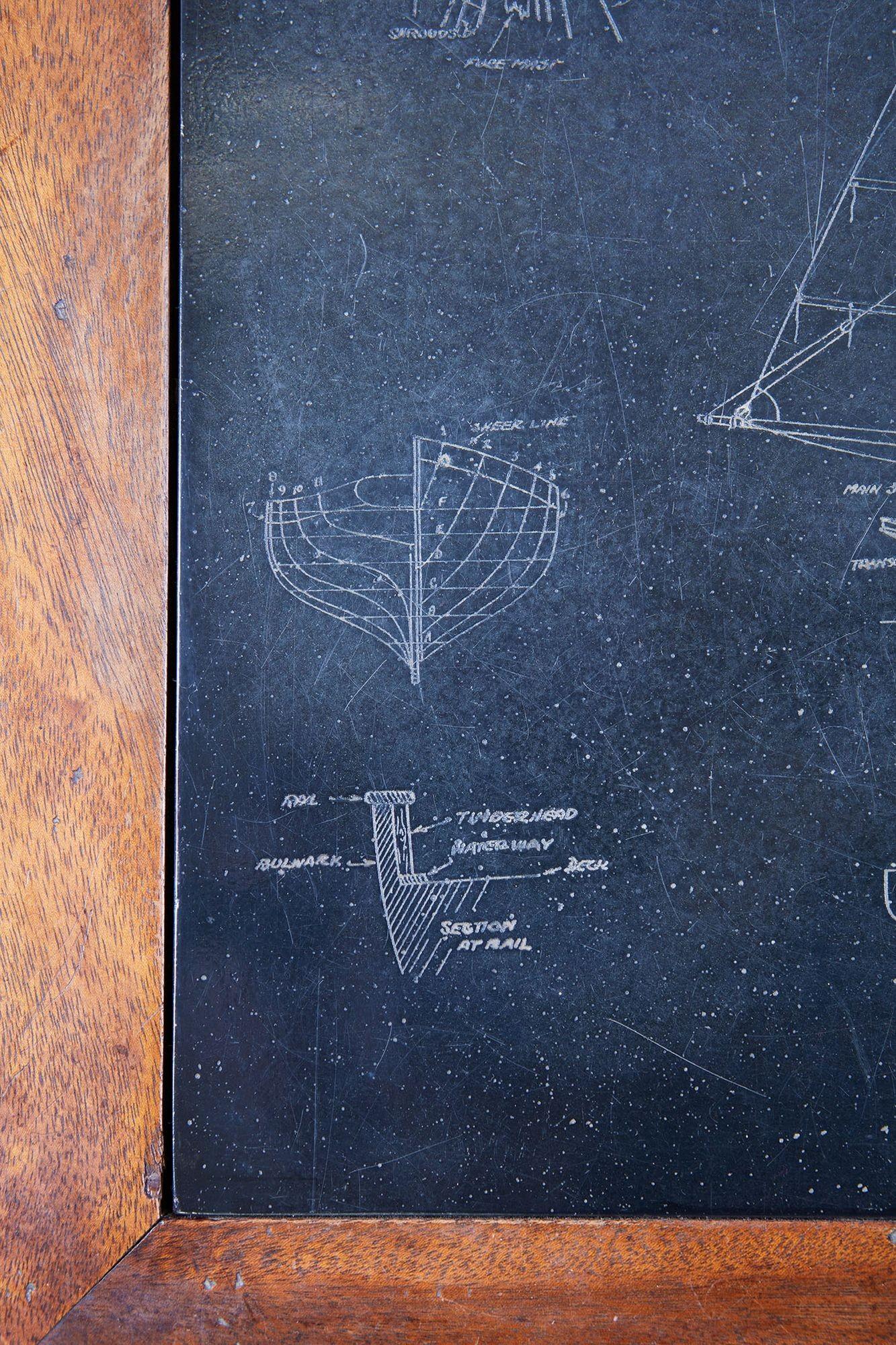 Maritime Etched Slate Drinks Table 6