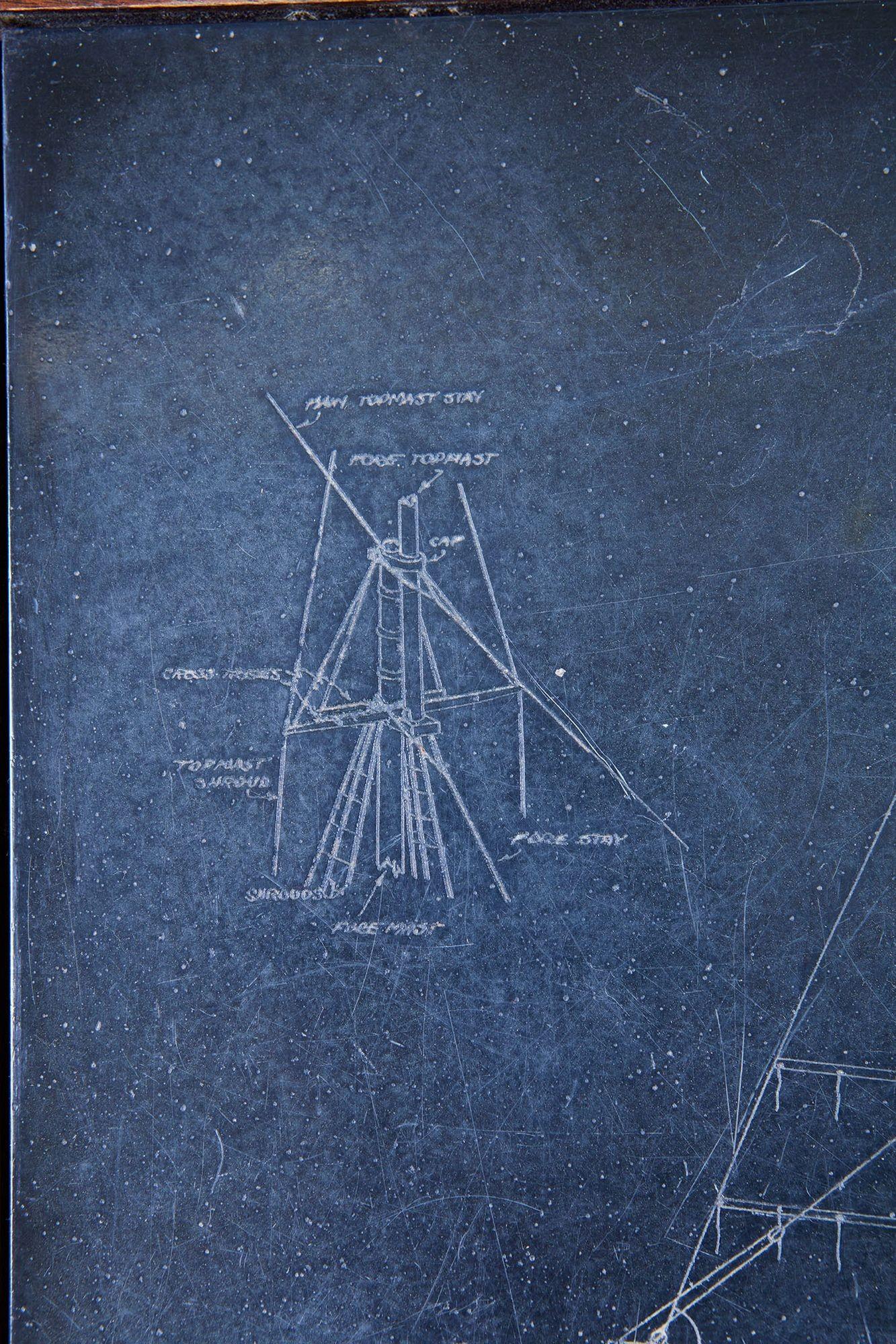 Maritime Etched Slate Drinks Table 7