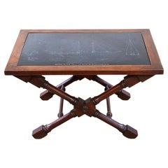 Retro Maritime Etched Slate Drinks Table