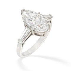 GIA Certified 3.91 Carat Marquise-Cut Diamond Ring