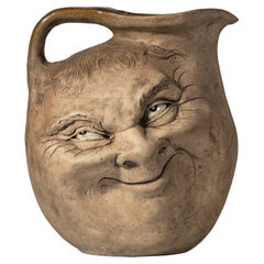 Martinware Double-Sided Stoneware Pottery ‘Face’ Jug, Dated 1896