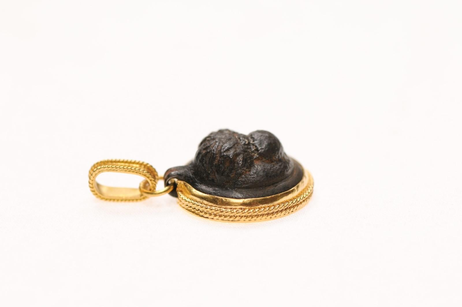Women's or Men's A Marvelous Bronze Roman Pendant For Sale