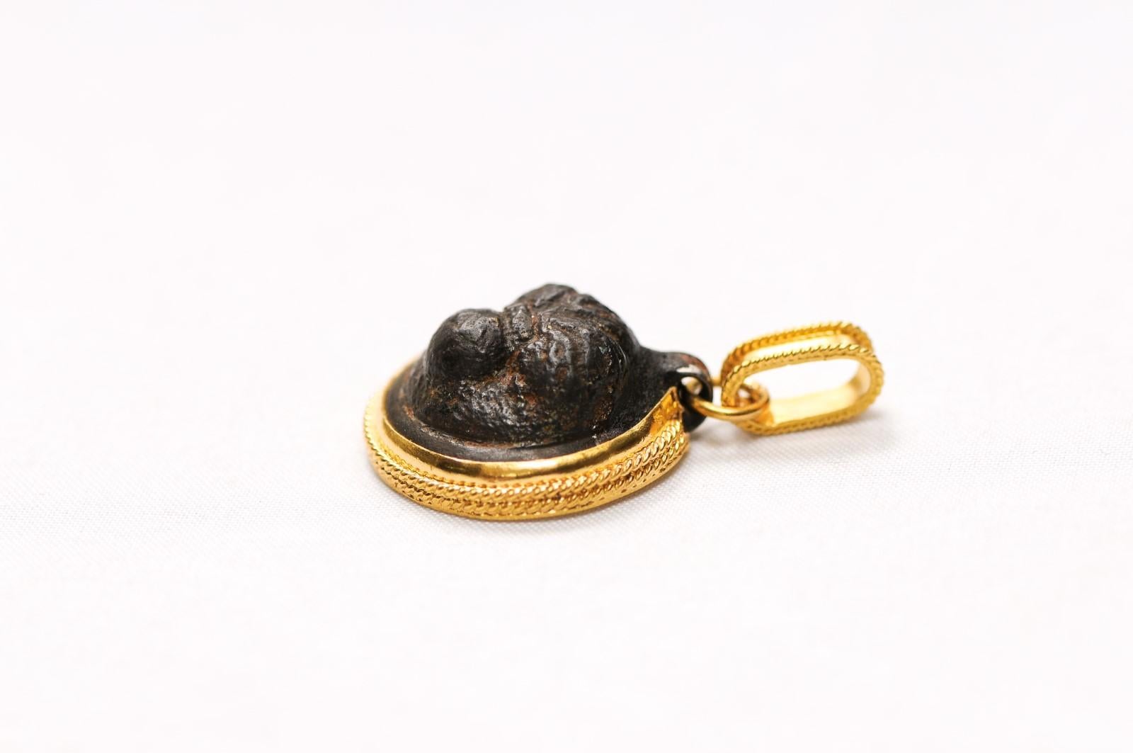 A Marvelous Bronze Roman Pendant For Sale 2