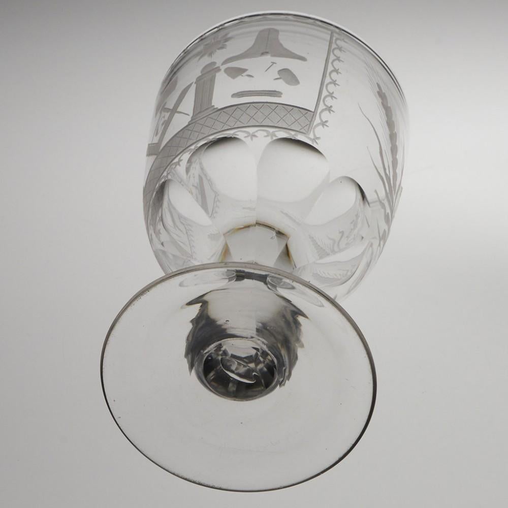 Blown Glass A Masonic Wine Goblet c1880