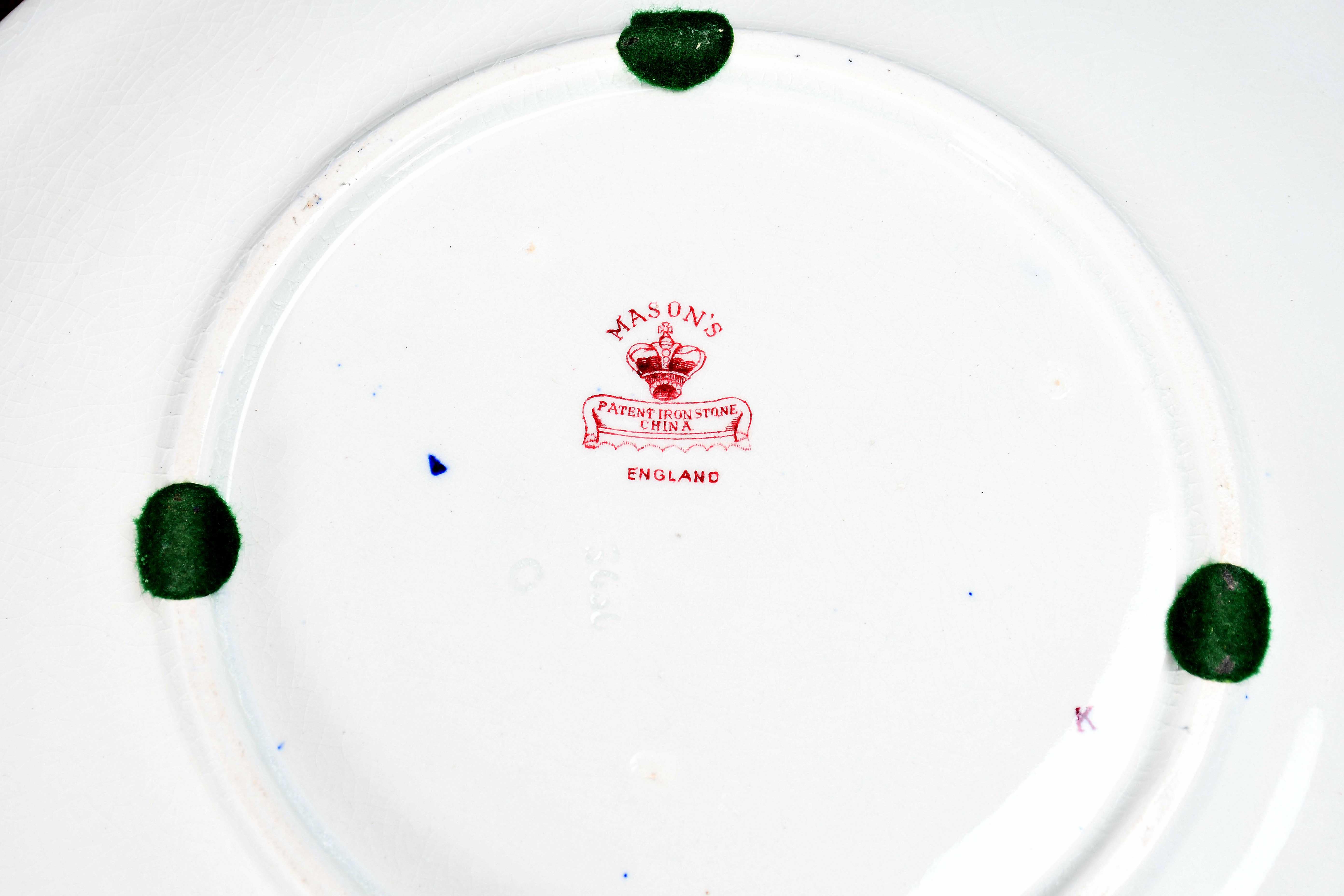 Mason's Ironstone-Suppenterrine mit Deckel, Ständer und Schöpfkelle im Angebot 2
