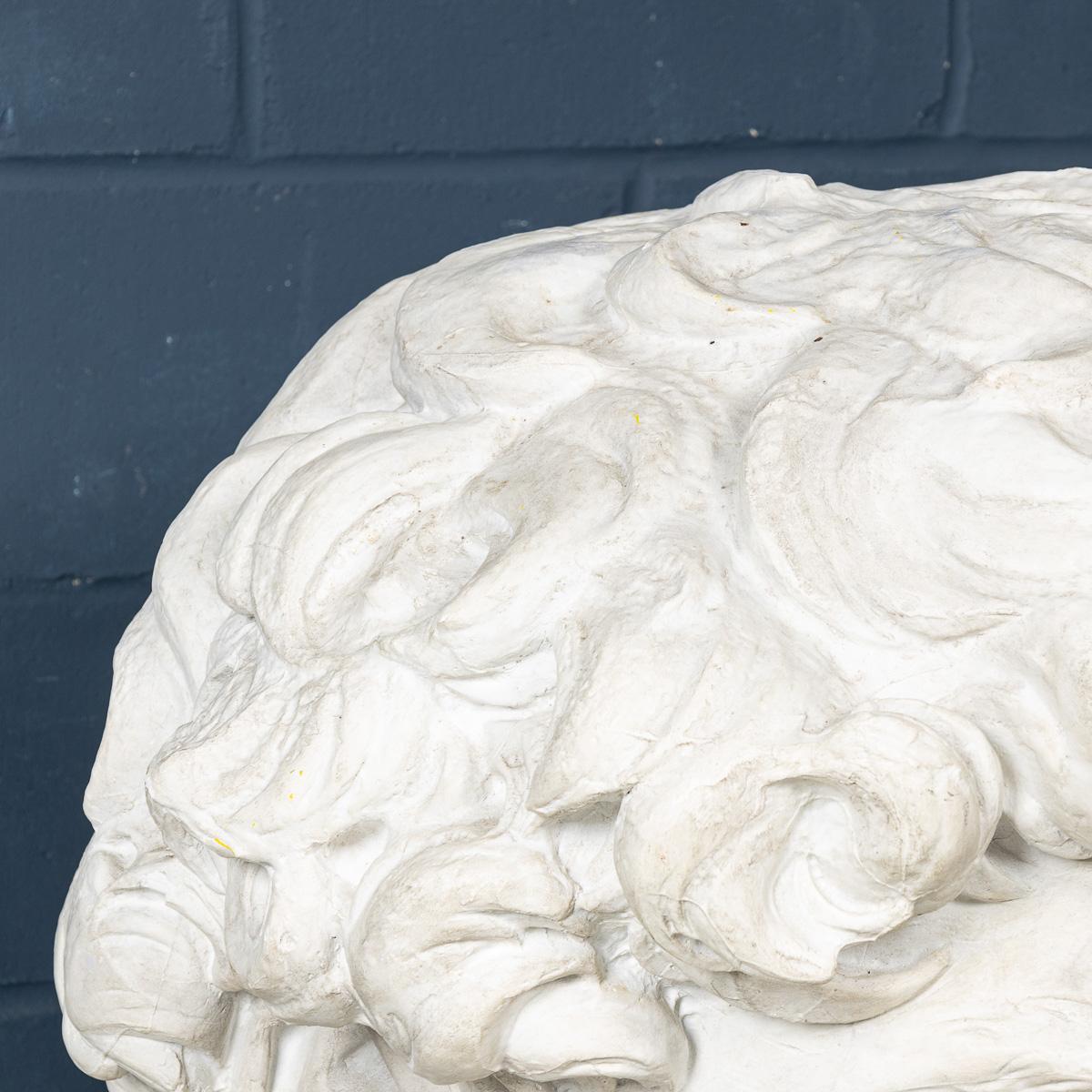 A Massive 20thC Italian Plaster Sculpture Bust Of Michelangelo's David c.1990 For Sale 5