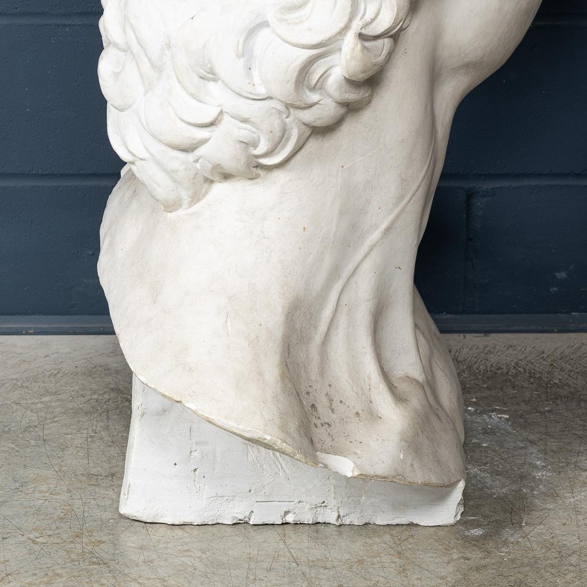 A Massive 20thC Italian Plaster Sculpture Bust Of Michelangelo's David c.1990 For Sale 12