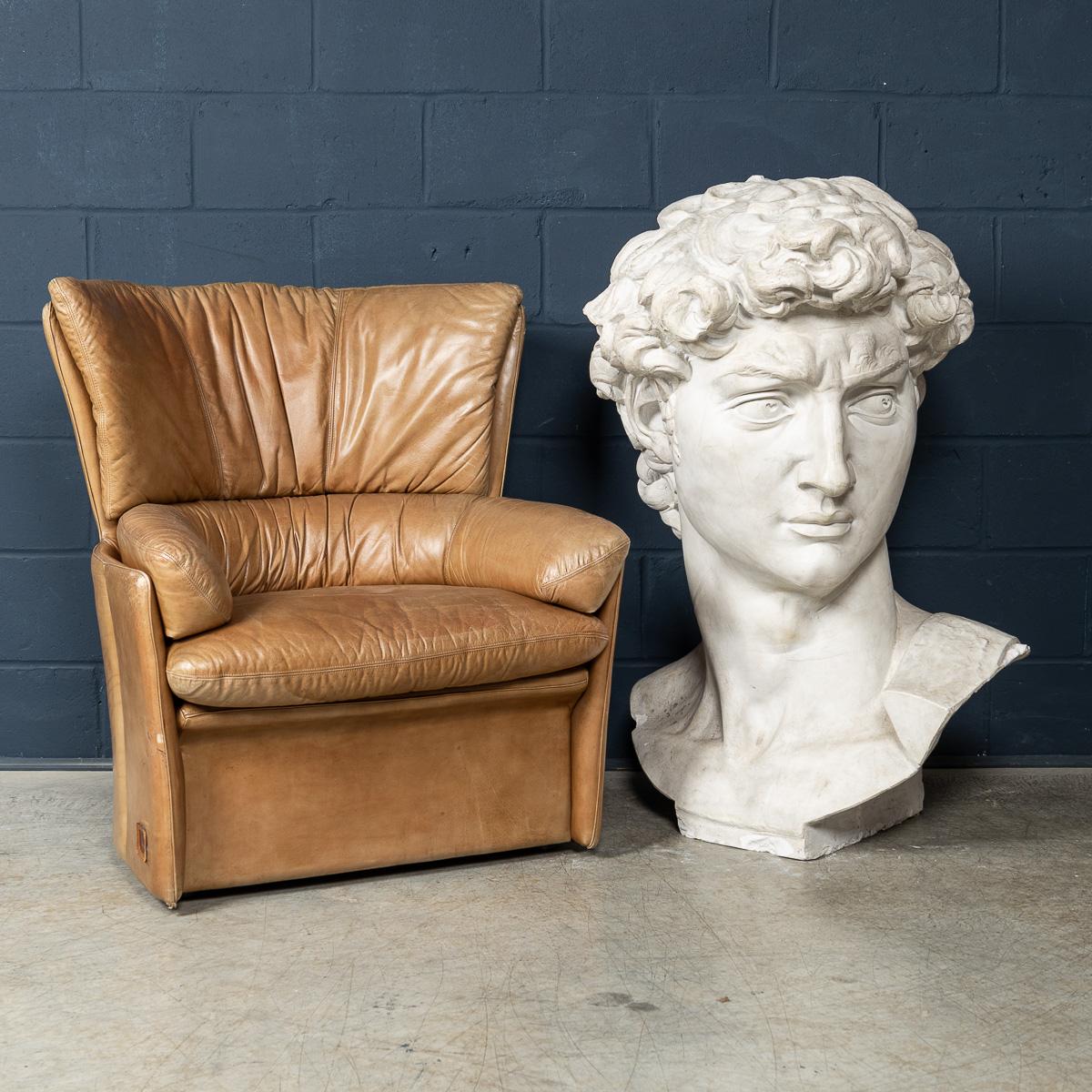 Other A Massive 20thC Italian Plaster Sculpture Bust Of Michelangelo's David c.1990 For Sale