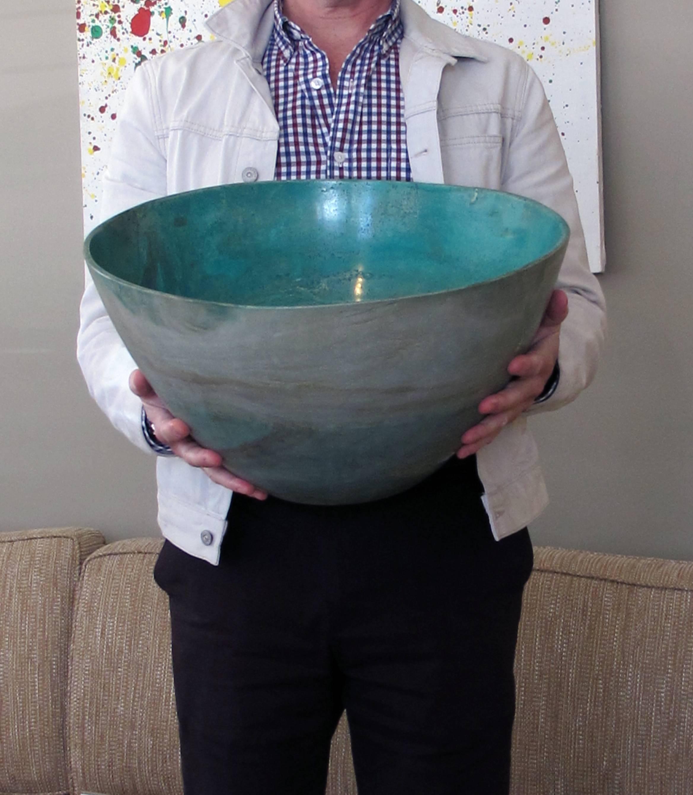 Massive and Rare Bowl of Carved Chrysocolla 1