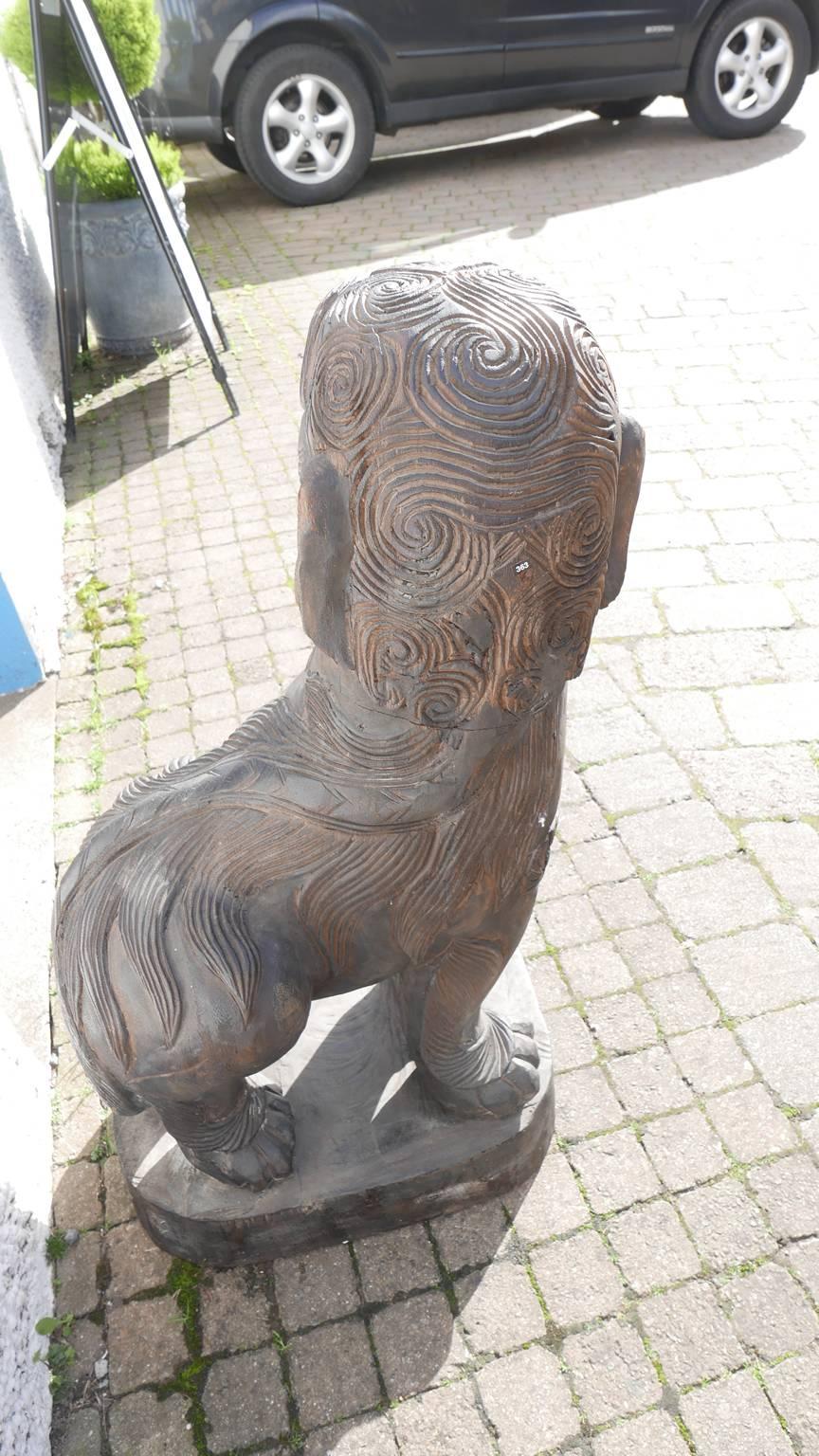 Massive Chinese 19th Century Hardwood Lion Dog In Excellent Condition For Sale In Berwickshire, GB