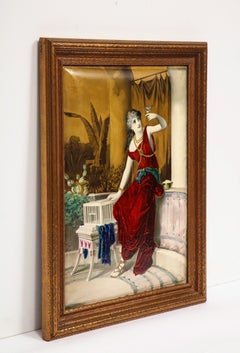 Massive French Enameled Porcelain Plaque After Diana Coomans, circa 1880