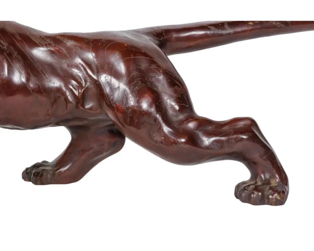 A Massive Japanese Patinated Bronze Sculpture of a Tiger, Meiji Period For Sale 2