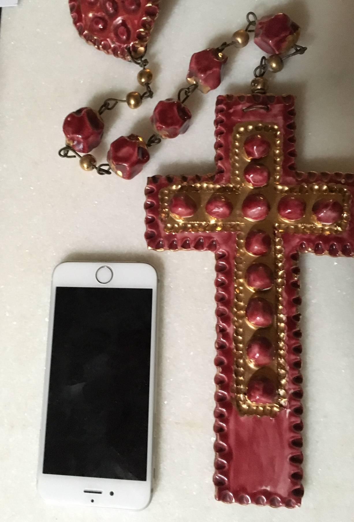 Massive Mazzotti VMA Rare Ceramic Rosary In Good Condition For Sale In Paris, ile de france