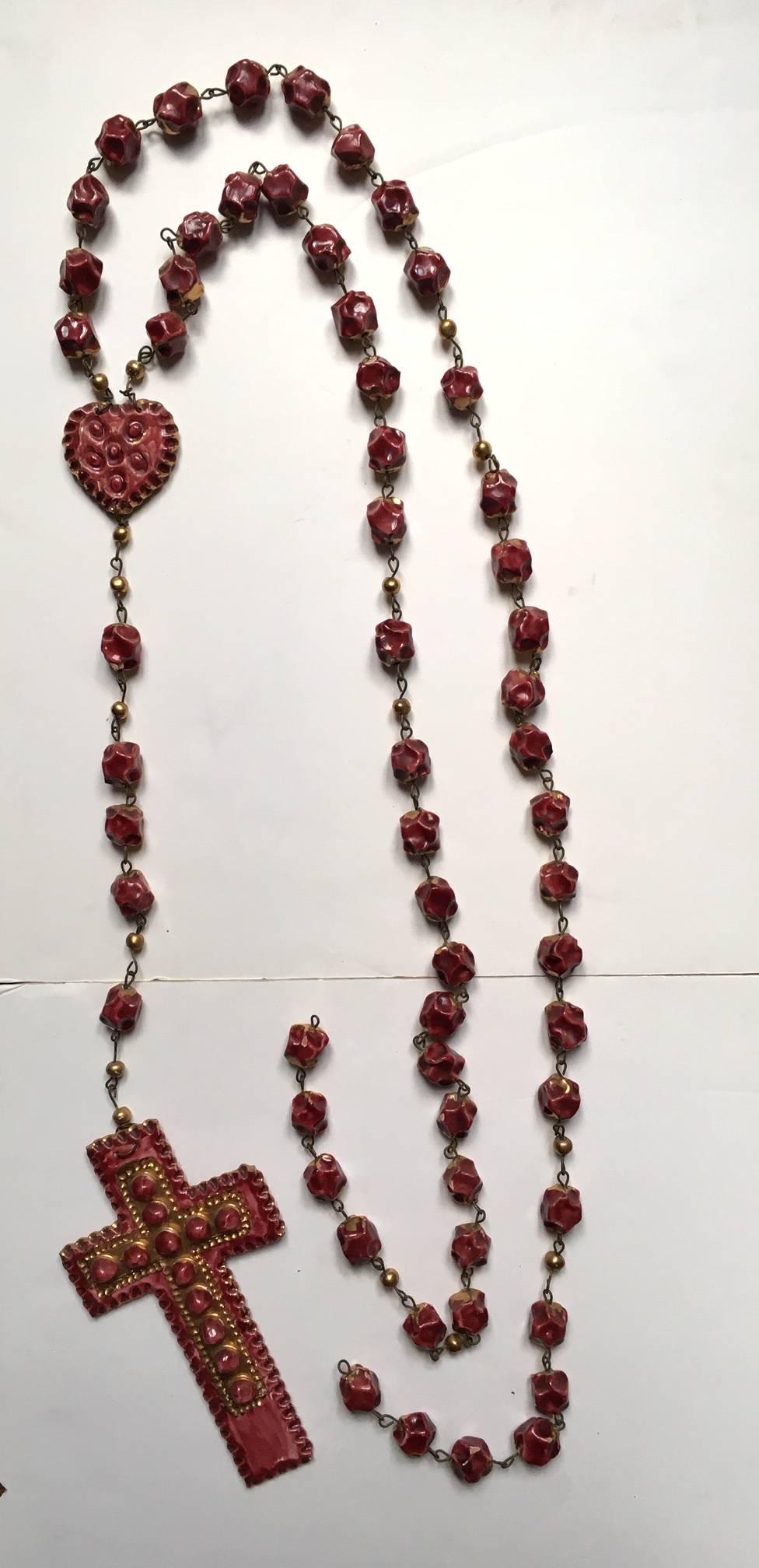 Late 20th Century Massive Mazzotti VMA Rare Ceramic Rosary For Sale