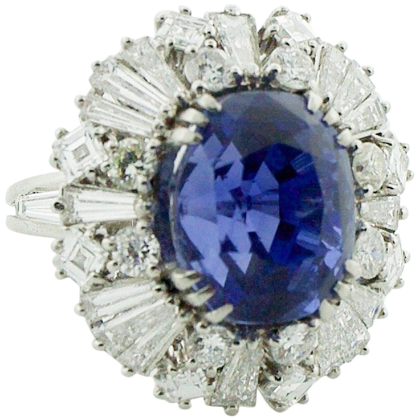 A Masterpiece of Nature: 12.96 Carat Unheated Ceylon Sapphire & Diamond Ring