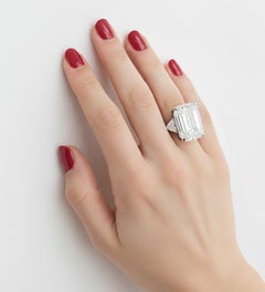 A Masterpiece of Rarity and Radiance 20 carat Flawless Emerald Cut Diamond Ring