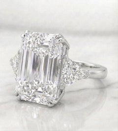 A Masterpiece of Rarity and Radiance 20 carat Flawless Emerald Cut Diamond Ring