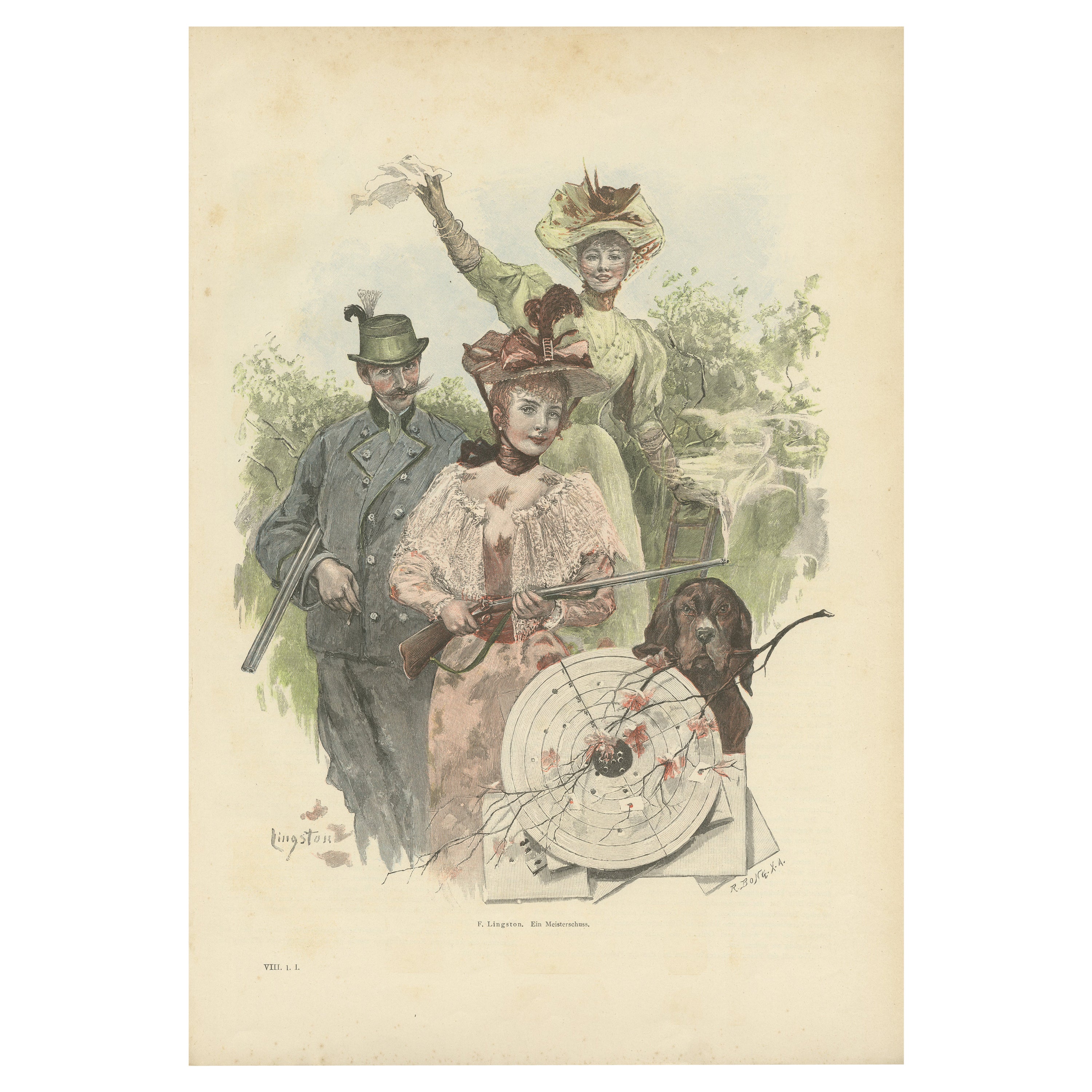 A Master's Mark: F. Lingston's 1895 Hunting Scene Lithograph