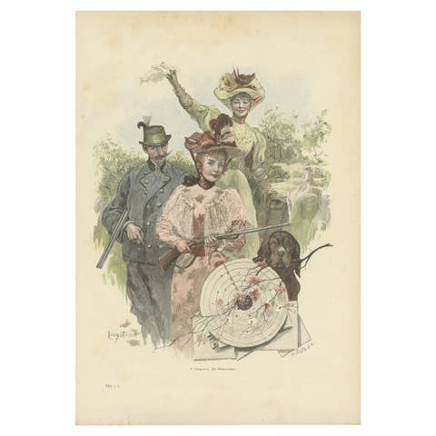A Master's Mark: F. Lingston's Hunting Scene Lithograph, circa 1895