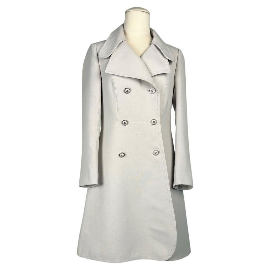 A Mastic wool trench coat - France Circa 1970-1980