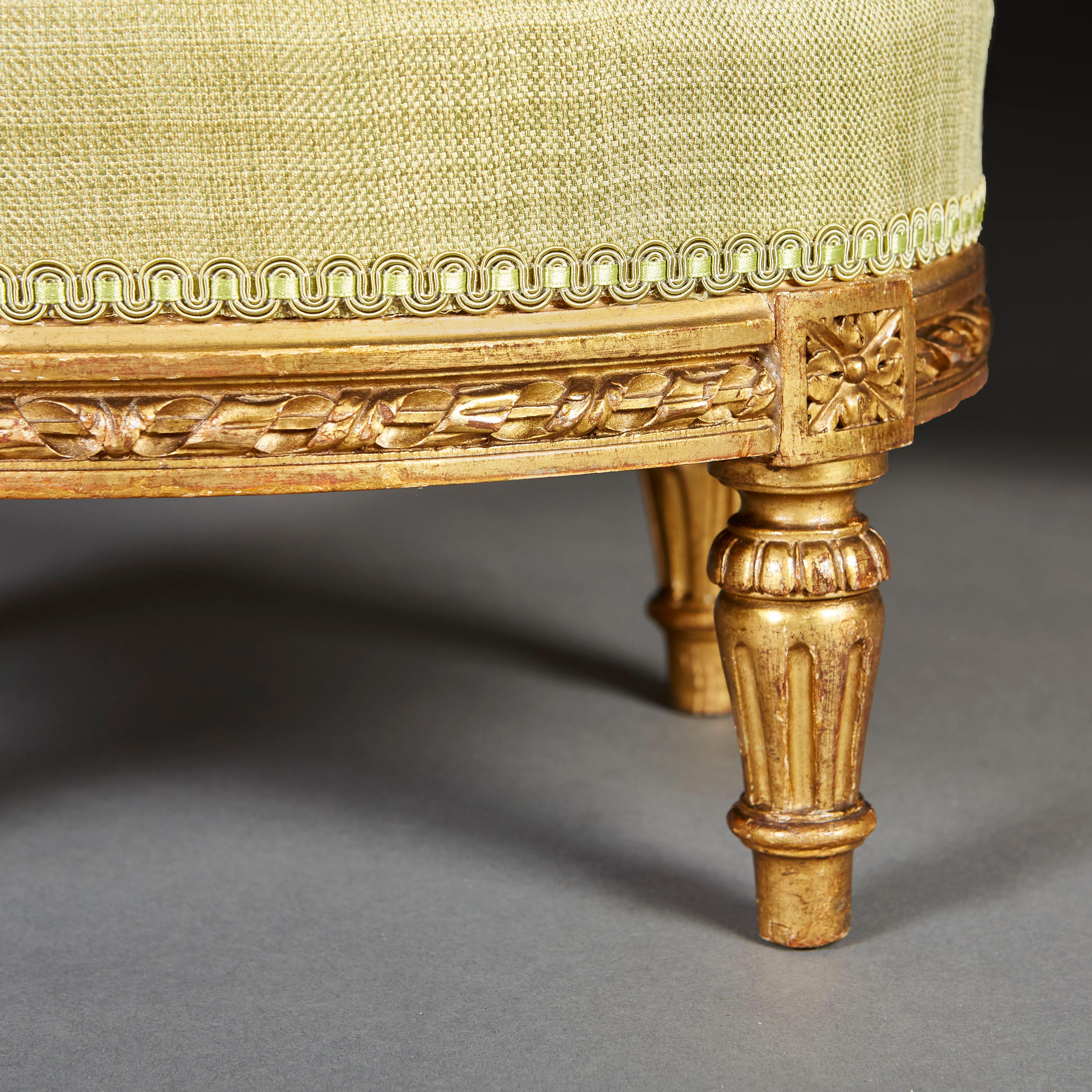 Matched Pair of 18th Century French Giltwood Footstools For Sale 1